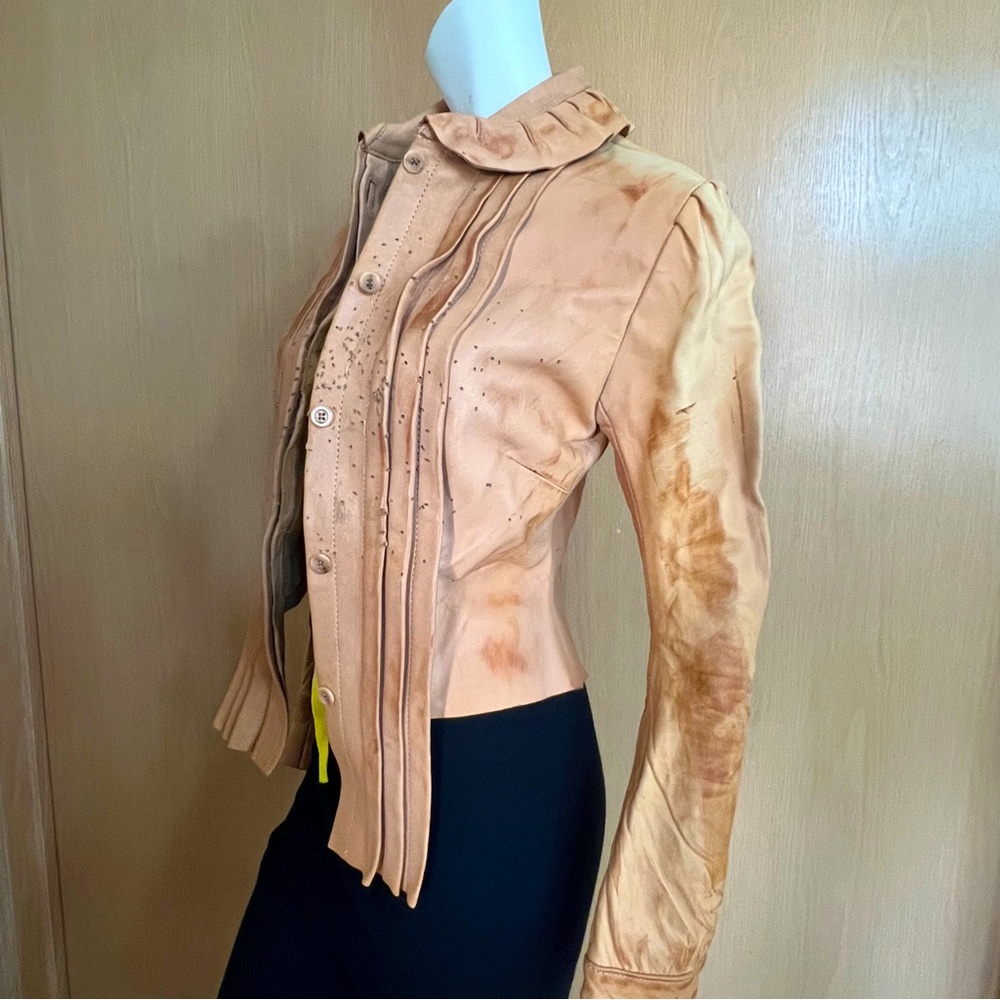 New Vintage Stock ROBERT CARY-WILLIAMS Runway Leather Jacket 2000 Collection
